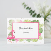 インサートカードフラミンゴトロピカルピンク金ゴールドハワイ エンクロージャーカード (スタンド正面)