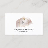 インサートフォト実在エステート不動産仲介業者鍵ハウス金ゴールド 名刺 (裏面)