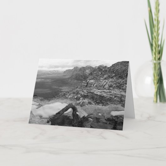 インサ空白のイドレッドロックキャニオンウィンターB&Wグリーティング カード (正面)