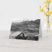 インサ空白のイドレッドロックキャニオンウィンターB&Wグリーティング カード (黄色い花)