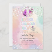 インザエラミュージックレトロパステルブライダルシャワー 招待状 (正面)
