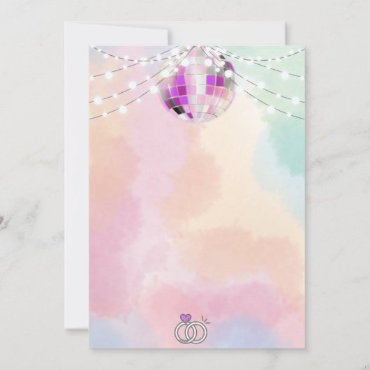 インザエラミュージックレトロパステルブライダルシャワー 招待状 (裏面)