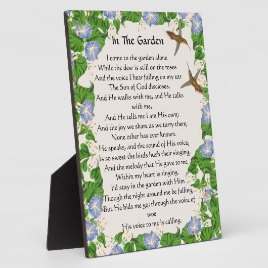 インザガーデン賛美歌フラワーズフローラハチドリ フォトプラーク (側面)