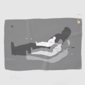 「インザスイング」離れハンドゴルファーのタオル(B&W) ゴルフタオル (横)