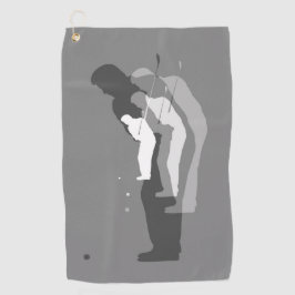 「インザスイング」離れハンドゴルファーのタオル(B&W) ゴルフタオル