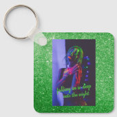 インザナイトグリーンフェイクグリッター キーホルダー (正面)