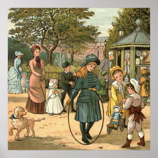 インザパークヴィンテージイラストレーション ポスター (正面)