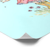 インザレイン小さな女の子&キットン子供部屋アート ポスター (角)