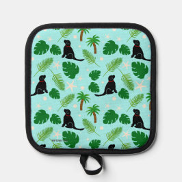 インザ海ブルー熱帯黒いカップポットホルダー 鍋敷き