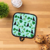 インザ海ブルー熱帯黒いカップポットホルダー 鍋敷き (トップダウン)