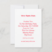 インシェおもしろいーディングピンクフラミンゴビーチパーティー 招待状 (裏面)