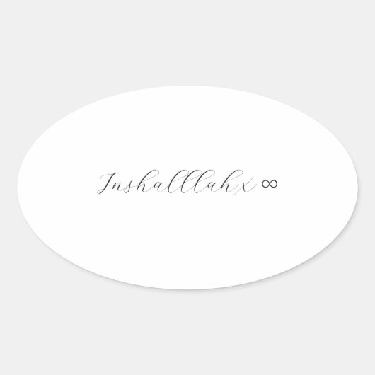 インシャラーx無限大 楕円形シール (正面)