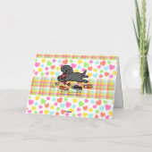 インシュレントブラックラブラドールの子犬ありがとう サンキューカード (裏面)