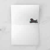 インシュレントブラックラブラドールの子犬ありがとう サンキューカード (内部)