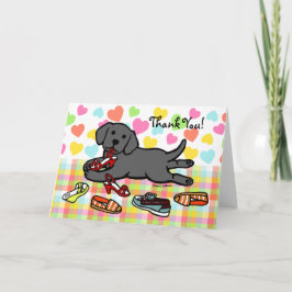 インシュレントブラックラブラドールの子犬ありがとう サンキューカード
