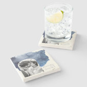 インジエレガントゴ抽象芸術水結婚色の写真 ストーンコースター (横)