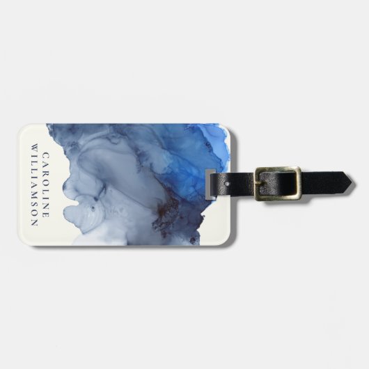 インジエレガントゴ抽象芸術水色パーソナライズされた ラゲッジタグ (正面横)