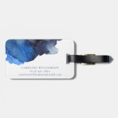 インジエレガントゴ抽象芸術水色パーソナライズされた ラゲッジタグ (裏面横)
