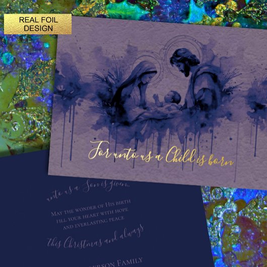 インジゴインクオンラベンダー聖家族 箔シーズンカード