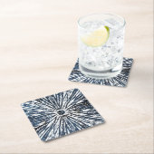 インジゴインクラジアルモチーフ スクエアペーパーコースター (インサイチュ)