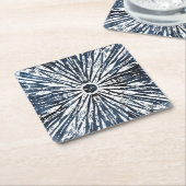 インジゴインクラジアルモチーフ スクエアペーパーコースター (アングル)