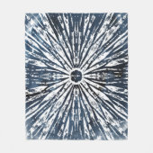 インジゴインクラジアルモチーフ フリースブランケット (正面)