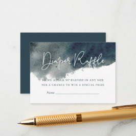 インジゴインク洗い赤ちゃんシャワーおむつラッフル エンクロージャーカード