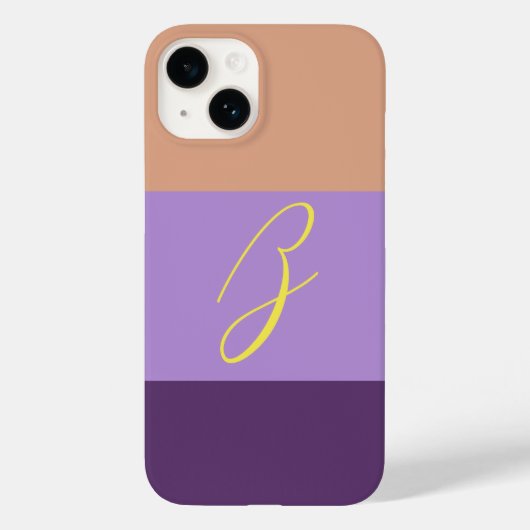 インジゴエレガントコロブロックモノグラムイニシャル文字 Case-Mate iPhoneケース (裏面)