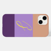 インジゴエレガントコロブロックモノグラムイニシャル文字 Case-Mate iPhoneケース (裏面 (横))