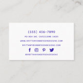 インジゴエレガントブルーオレンジ金ゴールド名刺 名刺 (裏面)