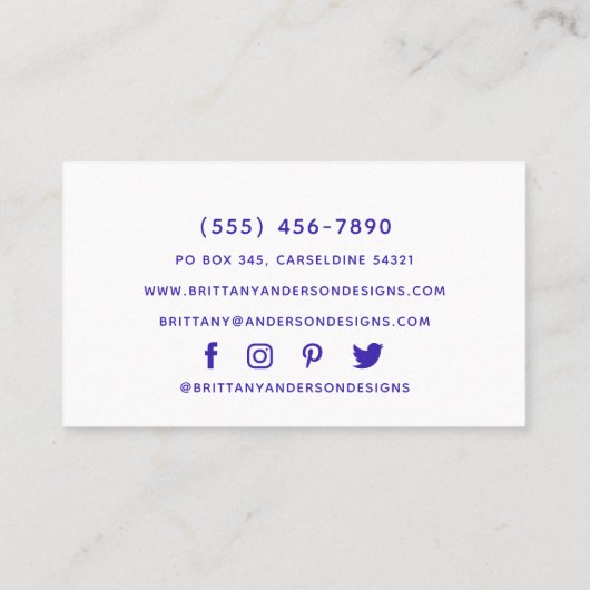 インジゴエレガントブルーオレンジ金ゴールド名刺 名刺 (裏面)