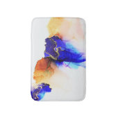 インジゴオレンジ金ゴールドアルコールインク バスマット (正面縦)