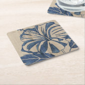 インジゴハイビスカス スクエアペーパーコースター (アングル)