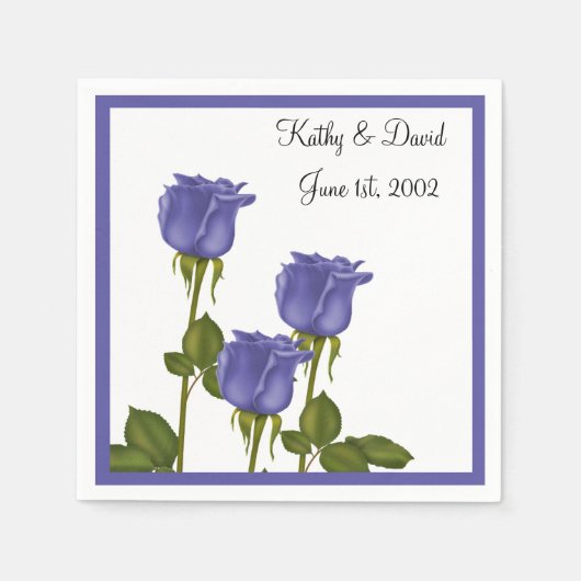 インジゴバラ結婚(s) スタンダードカクテルナプキン (正面)