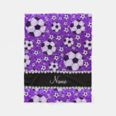 インジゴパープパーソナライズされたル·サッカーと名付ける フリースブランケット (正面)