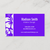 インジゴ熱帯産ハイビスカス;ヤシ 名刺 (裏面)