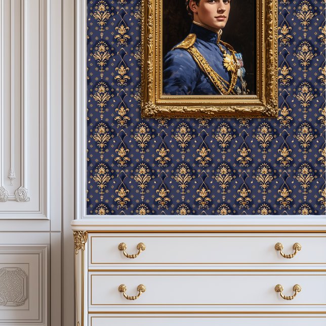 インジゴ王室のバロック・プリンセスコア 壁紙 (Royal Indigo Baroque Princesscore Wallpaper)