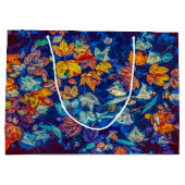 インジゴ紅葉旋回パターン ラージペーパーバッグ (裏面)