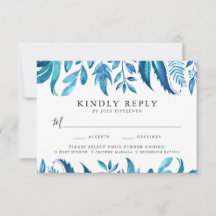 インジゴ葉 RSVPカード（食事の選択あり）