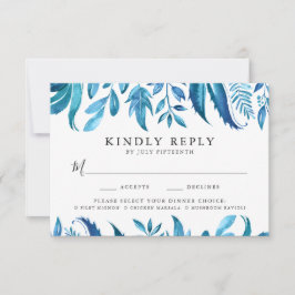 インジゴ葉 RSVPカード（食事の選択あり） 出欠カード