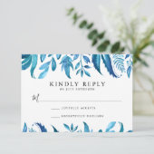 インジゴ離れ |ウェディングRSVP 出欠カード (スタンド正面)