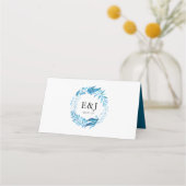 インジゴ離れ |パーソナライズされたの結婚座席表 プレイスカード (裏面)