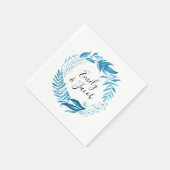 インジゴ離れ |パーソナライズされた結婚s スタンダードカクテルナプキン (角)