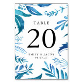 インジゴ離れ | 表パーソナライズされた番カード テーブルナンバー (裏面)