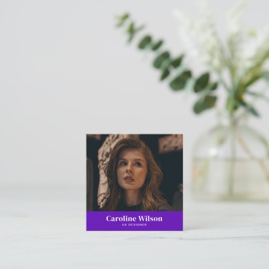 インジモダンゴミニマルプロフェッショナルQRコード写真 スクエア名刺 (スタンド正面)