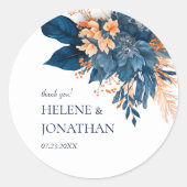 インジモダンゴ素朴エレガントな結婚式 ラウンドシール (正面)