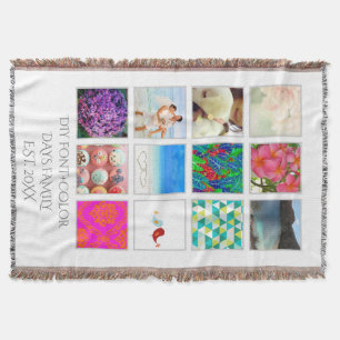 インスタグラムでシェアしよう！12枚の写真がプリントされたスローケット スローブランケット