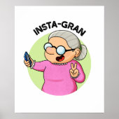 インスタグラムのおもしろいソーシャルメディアの祖母のダジャレ ポスター (正面)