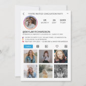 インスタグラムの卒業パーティー招待状 SNS 卒業おめでとう 招待状 (正面)