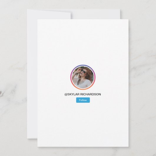 インスタグラムの卒業パーティー招待状 SNS 卒業おめでとう 招待状 (裏面)